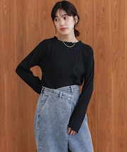 スリーブリブカットソー