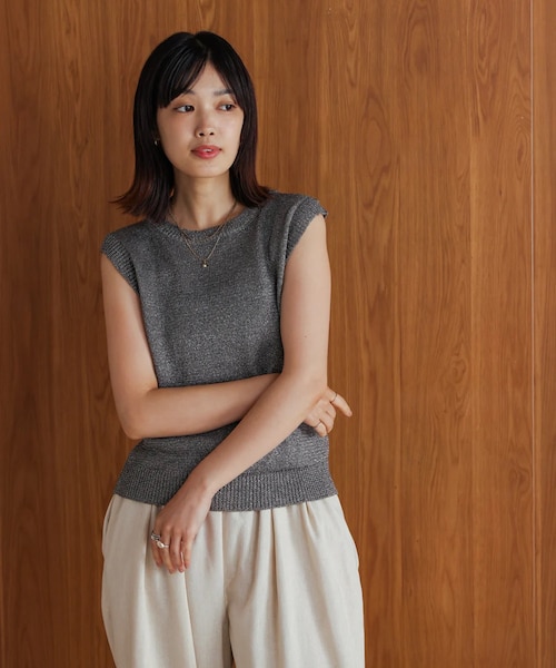 WEB限定】ラメノースリーブニット｜ブージュルードの通販｜&mall