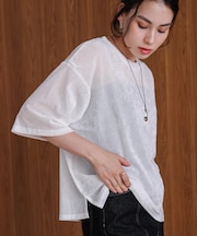 【WEB限定】シアーベロア五分袖Ｔシャツ