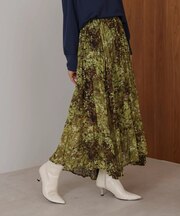 オータムカラー柄プリーツスカート
