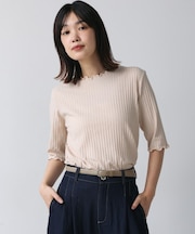 5分袖リブTシャツ