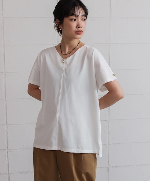 汗染み防止首元スッキリＶネックTシャツ