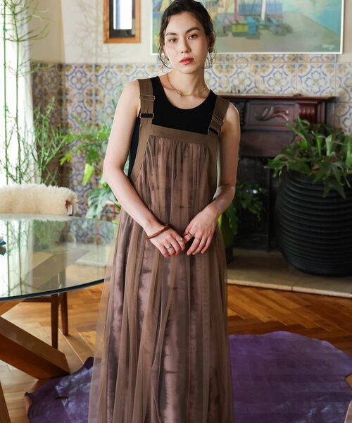 ぼかしストラプチュールワンピース｜ブージュルードの通販｜&mall