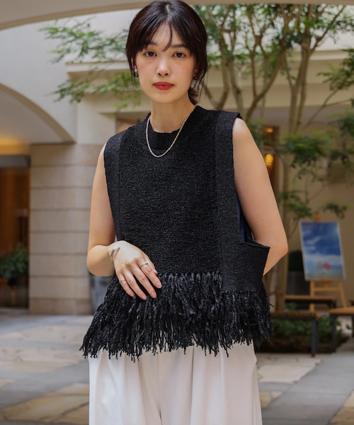 La boutique BonBon フェザーヤーンベスト オシャレ度UP】フェザーヤーンベスト | La boutique BonBon(ラブ