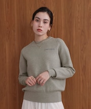 【WEB限定】スウエットライク刺しゅうニットプルオーバー