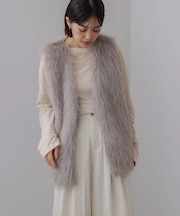 フェイクロングフォックスファーベスト