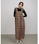 チェックギャザージャンパーワンピース