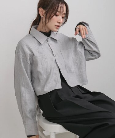 バックタックショートシャツ