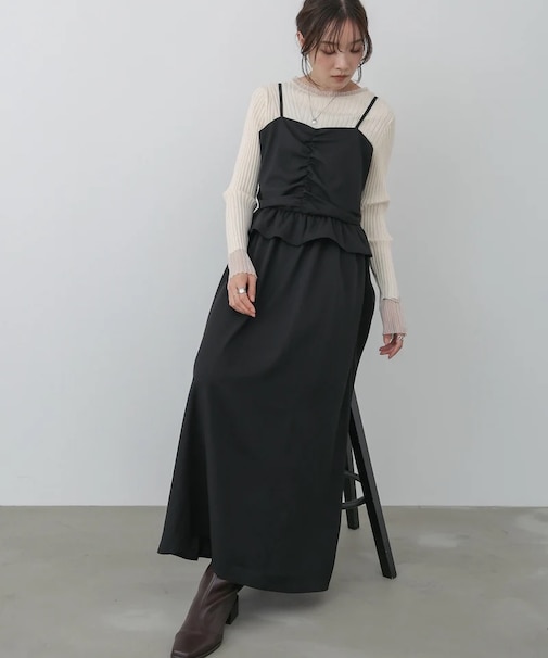 【選べるサイズ展開】フロントギャザーフリルワンピース