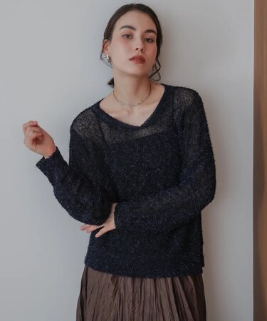 ループシャギーシアーニット