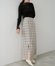 【Bab】(S・Mサイズ展開) シアードッキングチェックスカート