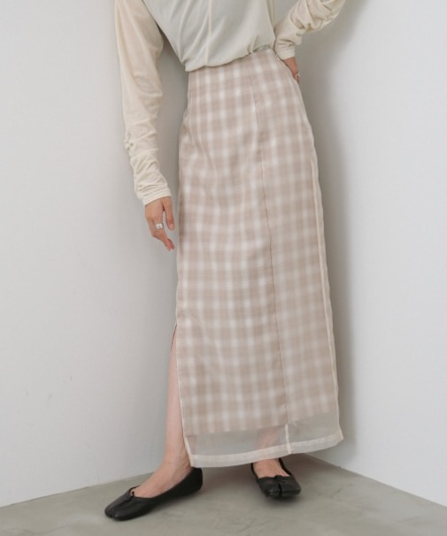 【Bab】(S・Mサイズ展開) シアードッキングチェックスカート