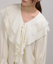 【Bab】ダブルラッフルカラーブラウス
