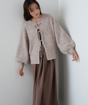 【Bab】(セットアイテム/選べるサイズ展開)前後2WAYニットトップス+タックキャミワンピース