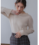 （選べるネック）チュールレイヤードリブニット