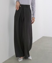 【選べるサイズ展開】フロントワイドタックネップ入ワイドパンツ