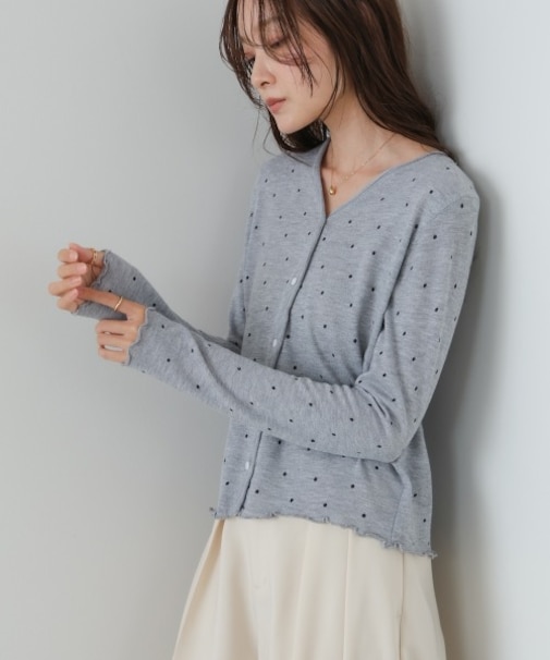 ドットメローカーディガン