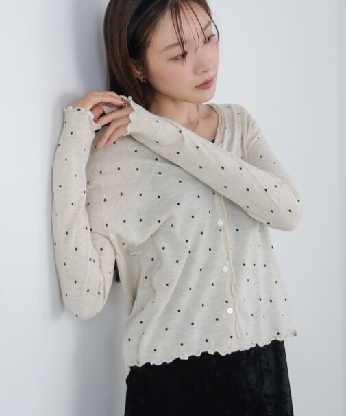ドットメローカーディガン