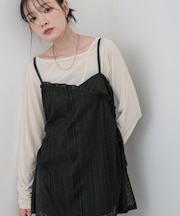 【Bab】レースドッキングミニキャミワンピース