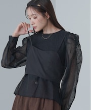 【Bab】ビスチェSETドットブラウス