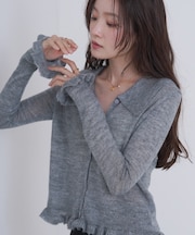 【Bab】フリルニットカーディガン