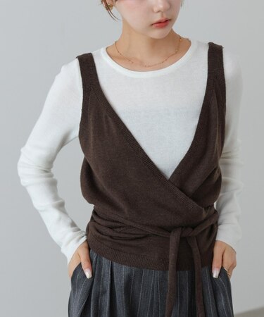 カシュクールベストSETニット