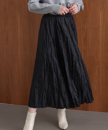 ワッシャーマットサテンスカート