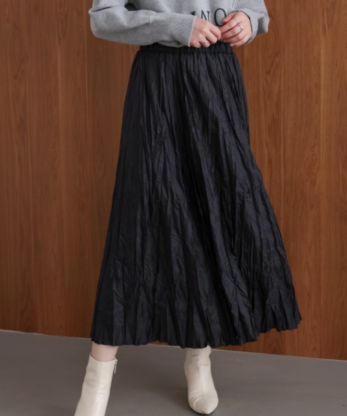 ワッシャーマットサテンスカート