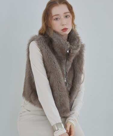 ミックスファーＷジップベスト