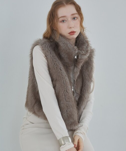 ミックスファーＷジップベスト