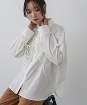 【Bab】ダブルカラー袖リボンシャツ