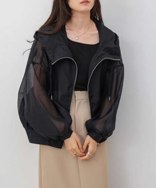 【Bab】フード付きシアーパーカー