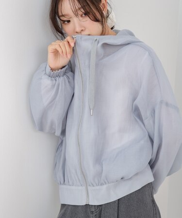 【Bab】フード付きシアーパーカー