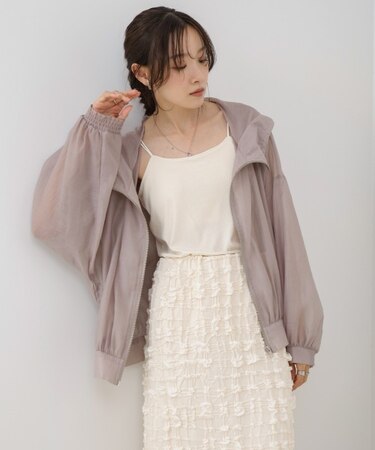 【Bab】フード付きシアーパーカー