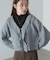 起毛フリルカラーホックカーディガン