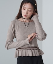 12Gニットフリルヘムショートプルオーバー