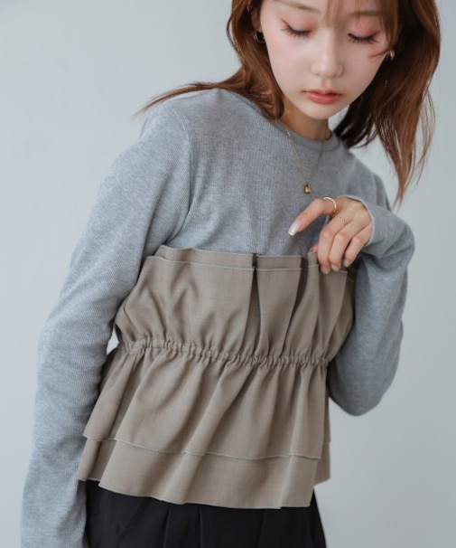 ビスチェ風レイヤードロンＴ