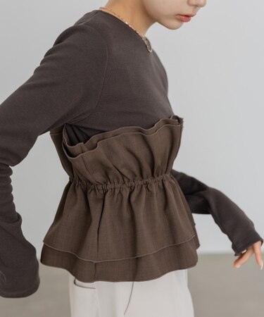 ビスチェ風レイヤードロンＴ