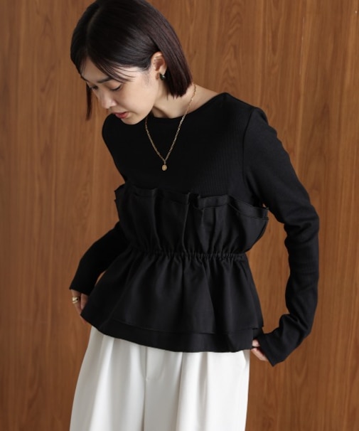 ビスチェ風レイヤードプルオーバー