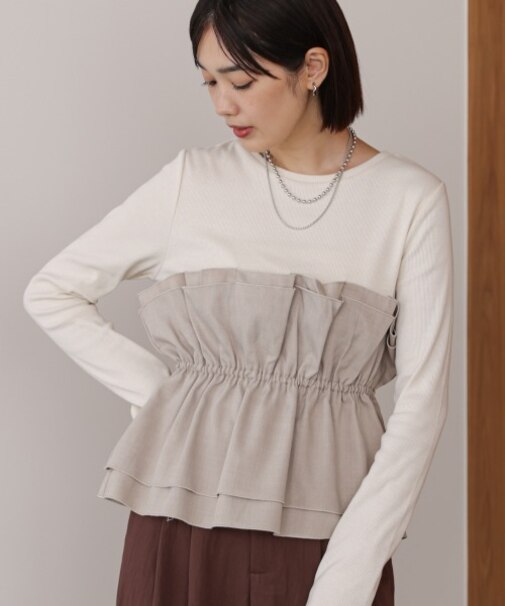 ビスチェ風レイヤードプルオーバー