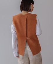 ダブルフェイスフェザースリットベスト