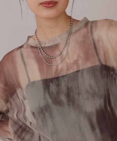 ボールチェーンニレンショートネックックレス