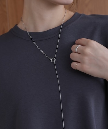 ダブルチェンデザインネックレス