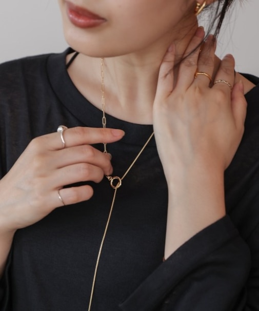 ダブルチェンデザインネックレス