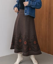 柄ニットスカート