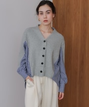 バックスストライプニットカーディガン