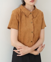 【Bab】ライトスエード半袖メロウシャツ