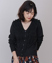 フリルニットカーディガン