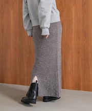 フィルムラメニットタイトスカート