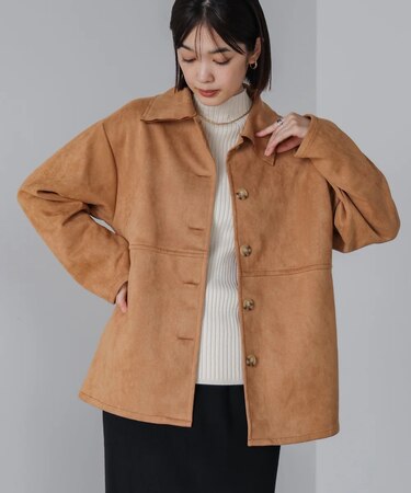 ステンカラースエードジャケット